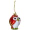 Ornativity Glitter Christmas Owl Ornaments - Snowy Glitter White and Red Animal Owls Christmas Tree Ornament Decorations - 4 Birds